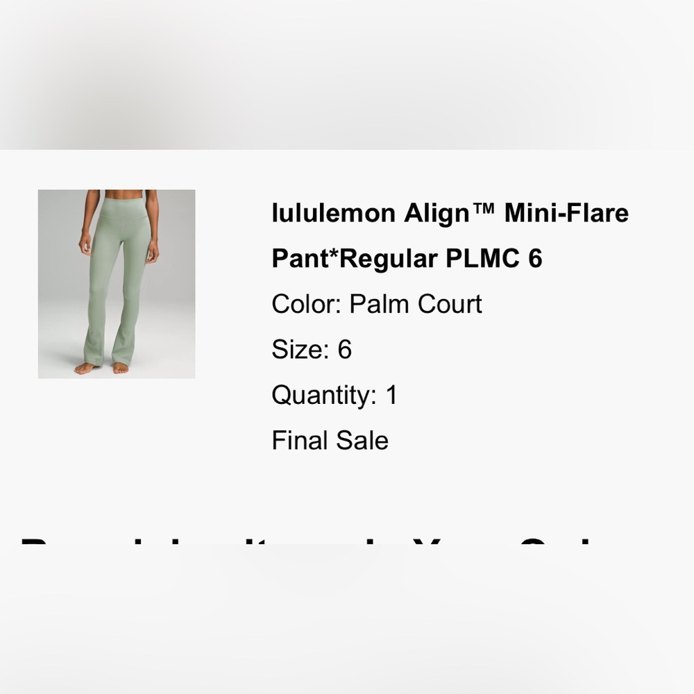 BNWT lululemon mini flare align leggings size 6